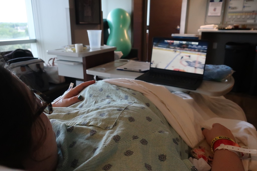 Bekah Laboring During Hockey